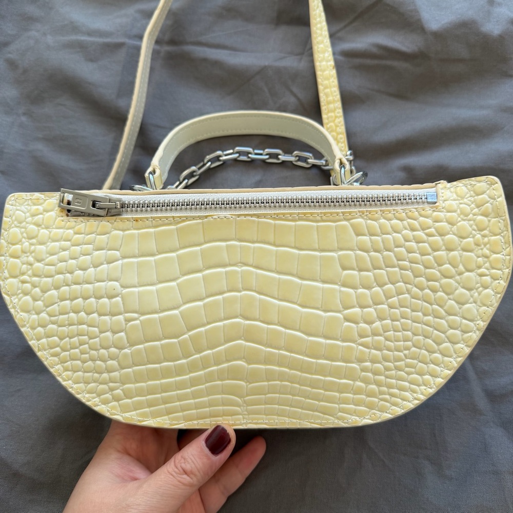 Alexander Wang “Attica” Mini Cream Yellow Croc-Embossed Convertible Shoulder Bag - Picture 4 of 13